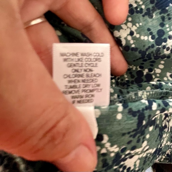 Sheer Green Button Down Liz Maternity Top Blouse, Size S - Picture 12 of 12